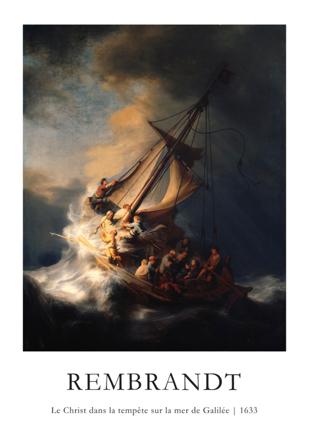 Cadre Rembrandt - Le Christ dans la tempête