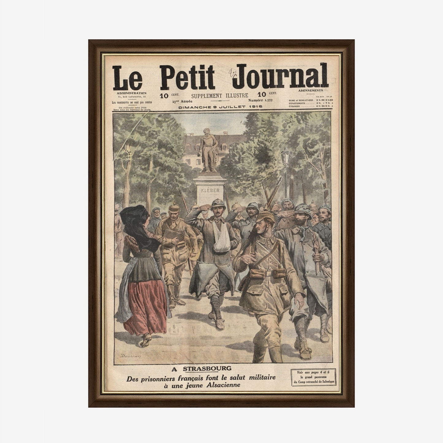 Cadre Grande Guerre - Le salut des prisonniers